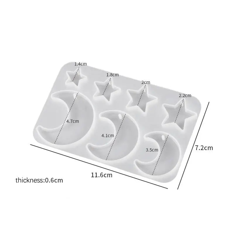 DIY Earring Epoxy Resin Silicone Mold Star Moon Square Droplets Shape Mould For Earring Pendant Epoxy Resin Jewelry Casting Mold