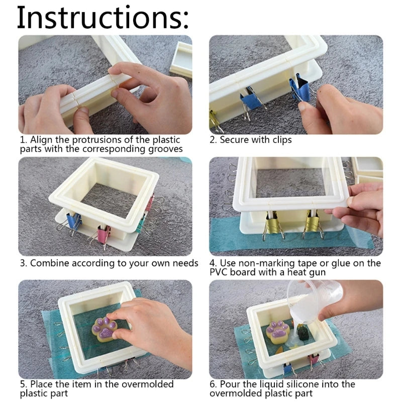 Adjustable Mold Housing Plastic Housing Frame Molds for Handmade Soap Molds DIY Resin Molds Molds Art Craft Molds Y08E