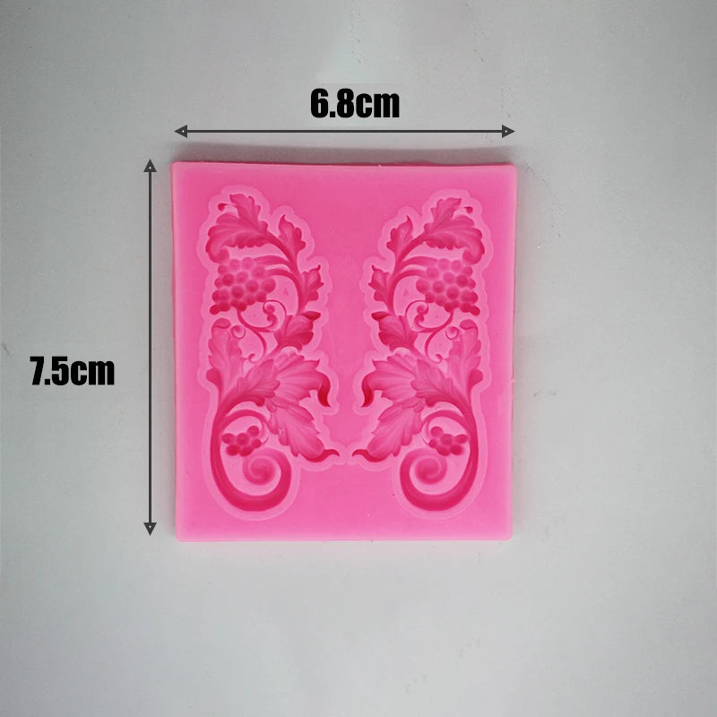 Baroque Fondant Mold Lace Scroll Embossed key Silicone Mold for Cake Border Decoration Jewelry Polymer Clay Candy Chocolate