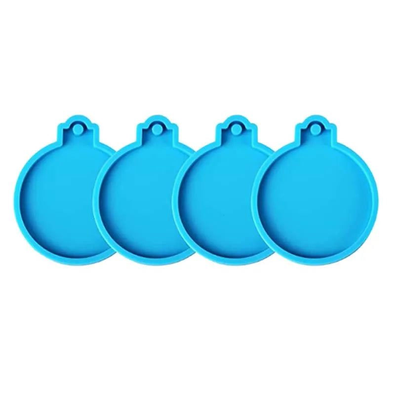 1/4Pcs Christmas Ball Ornament Epoxy Resin Silicone Mold For DIY Keychain Pendant Xmas Tree Pendant Casting Decoration Supplies