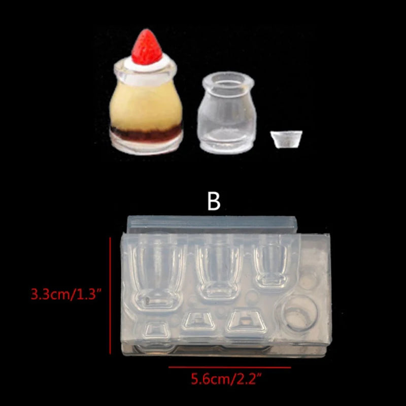 3D Jar Resin Mold Set Soft Silicone Mould Resin Cup Storage Container Mini Molds Unique Cylinder Bottle for Jewelry Making Tools