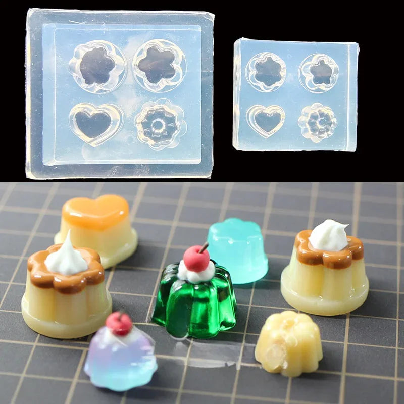 DIY Mini Pudding Epoxy Resin Mold Food Play Miniature Pinching Mould Epoxy Resin Mold UV Resin Molds