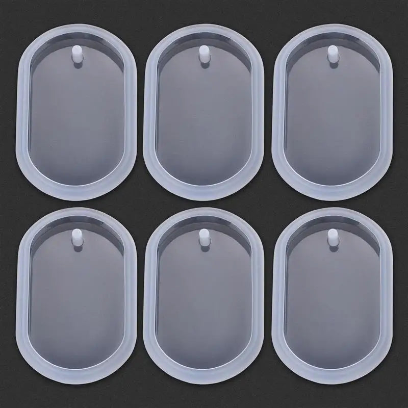 1/6pcs Keychain Pendant Silicone Mold Set DIY Pendant Crystal Epoxy Resin Mold Round Rectangle Pendants Jewelry Making