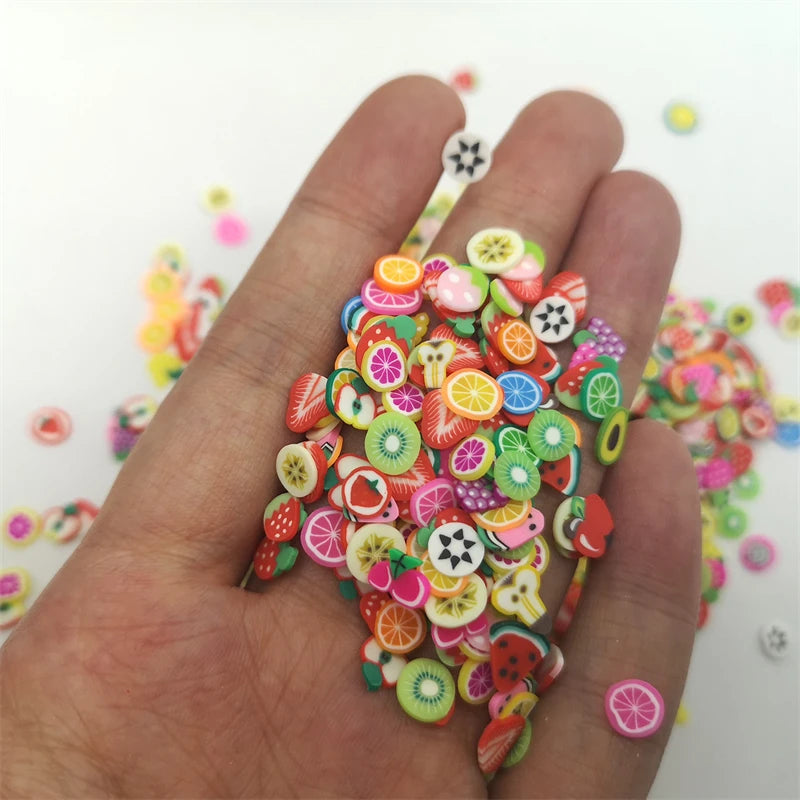 1000Pcs Polymer Clay Resin Fruit Slice for Epoxy Silicone Mold DIY Craft Jewelry Cellphone Decoration Accessory Making Supplies