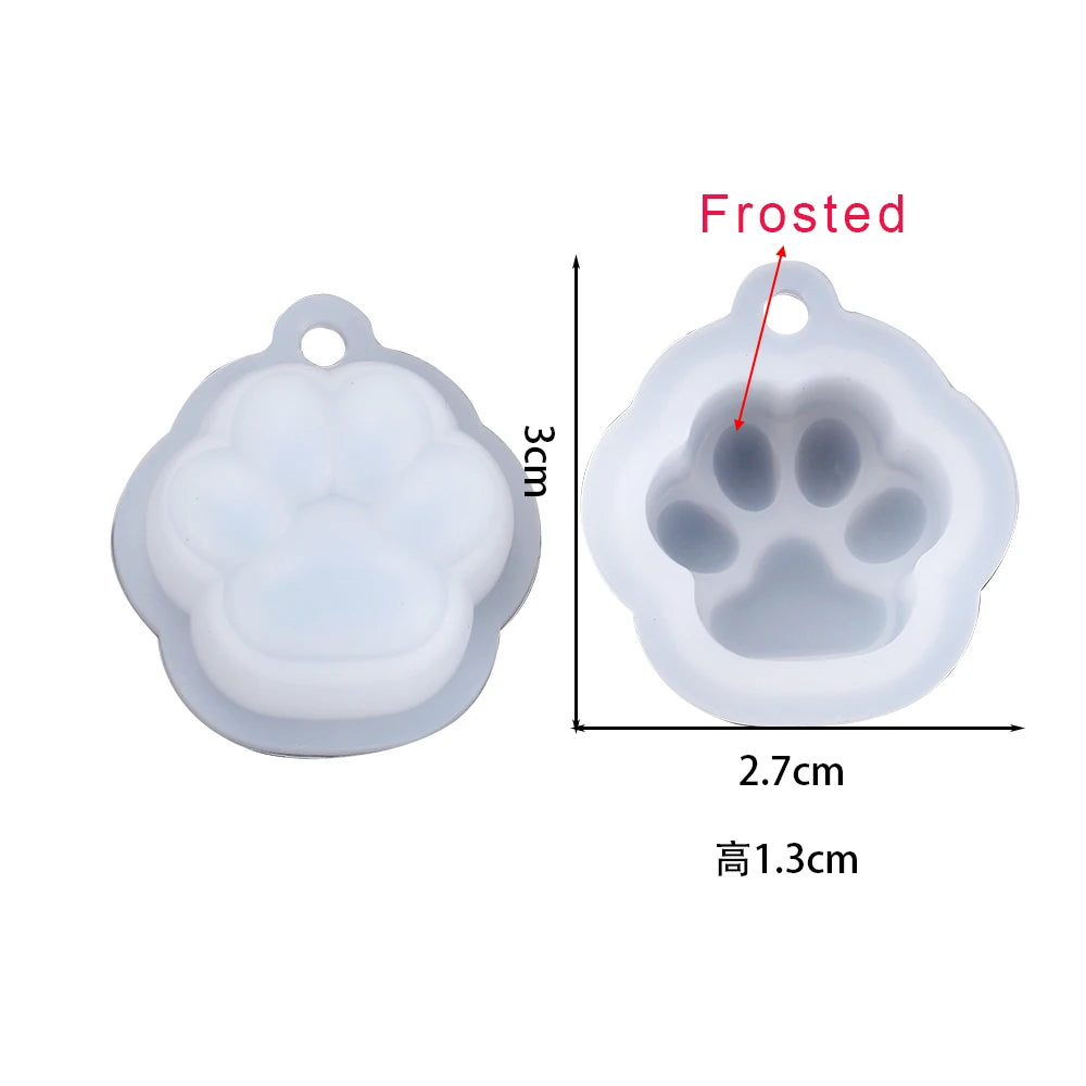 Cat Paw Silicone Mold Keychain Pendants Epoxy Resin Mould for DIY Pendant Epoxy Resin Molds Crafts Jewelry Making Accessories