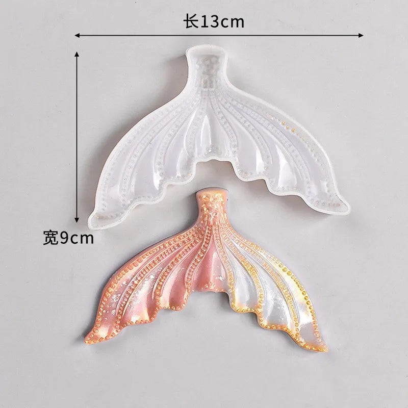 DIY Crystal Epoxy Resin Mold 3 Mermaid Tail Size Fish Tail Decorative Keychain Silicone Mold