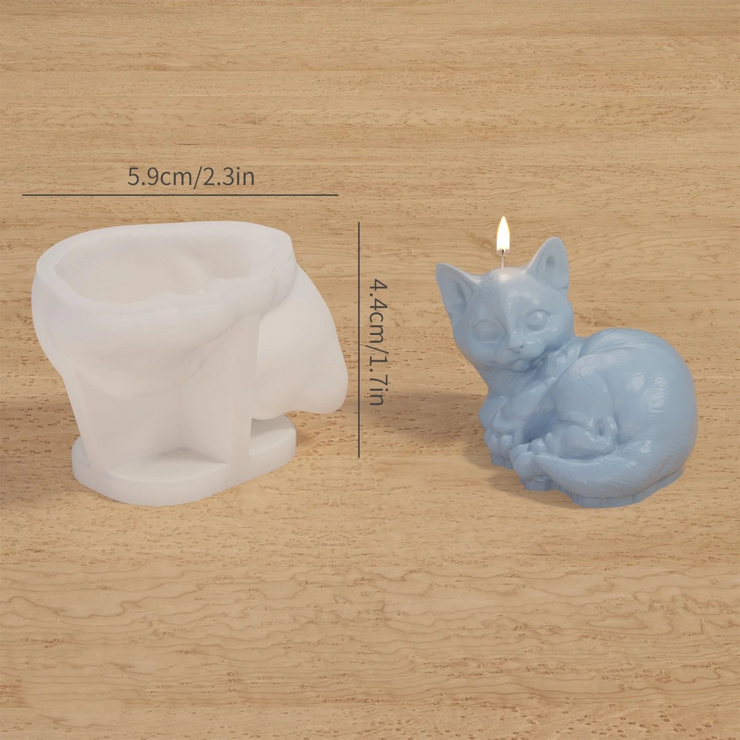 DIY 3D Cat Candle Silicone Mold Aromatherapy Gypsum Candlestick Ornament Epoxy Resin Mold Home Handicrafts Decoration Storage