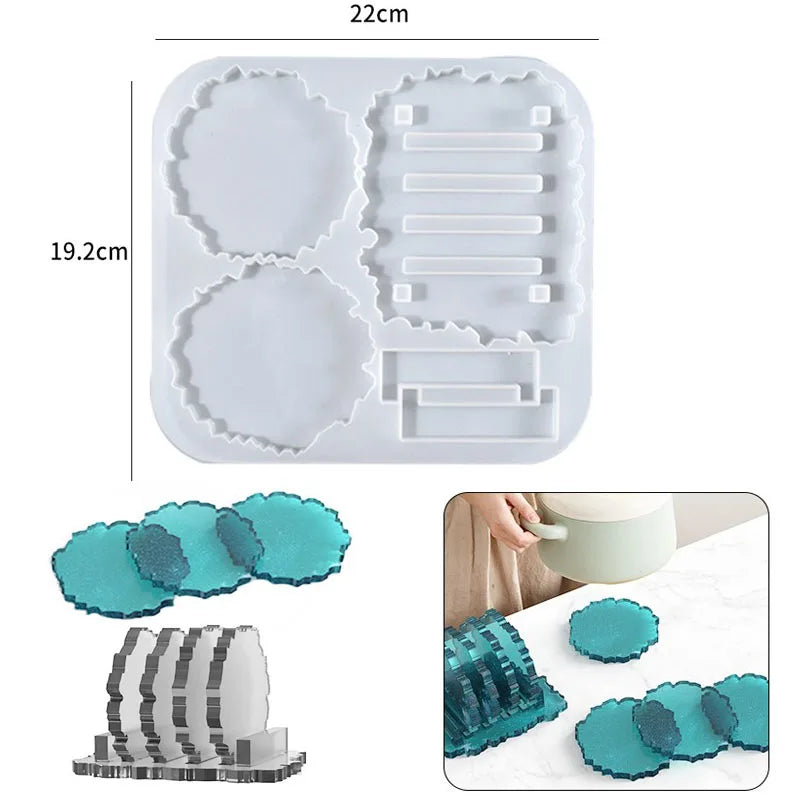 DIY Crystal Silicone Mold Three-layer Fruit Plate Tea Plate Disc Epoxy Resin Molds Cup Pad Mould For Resin Art Home Decoration