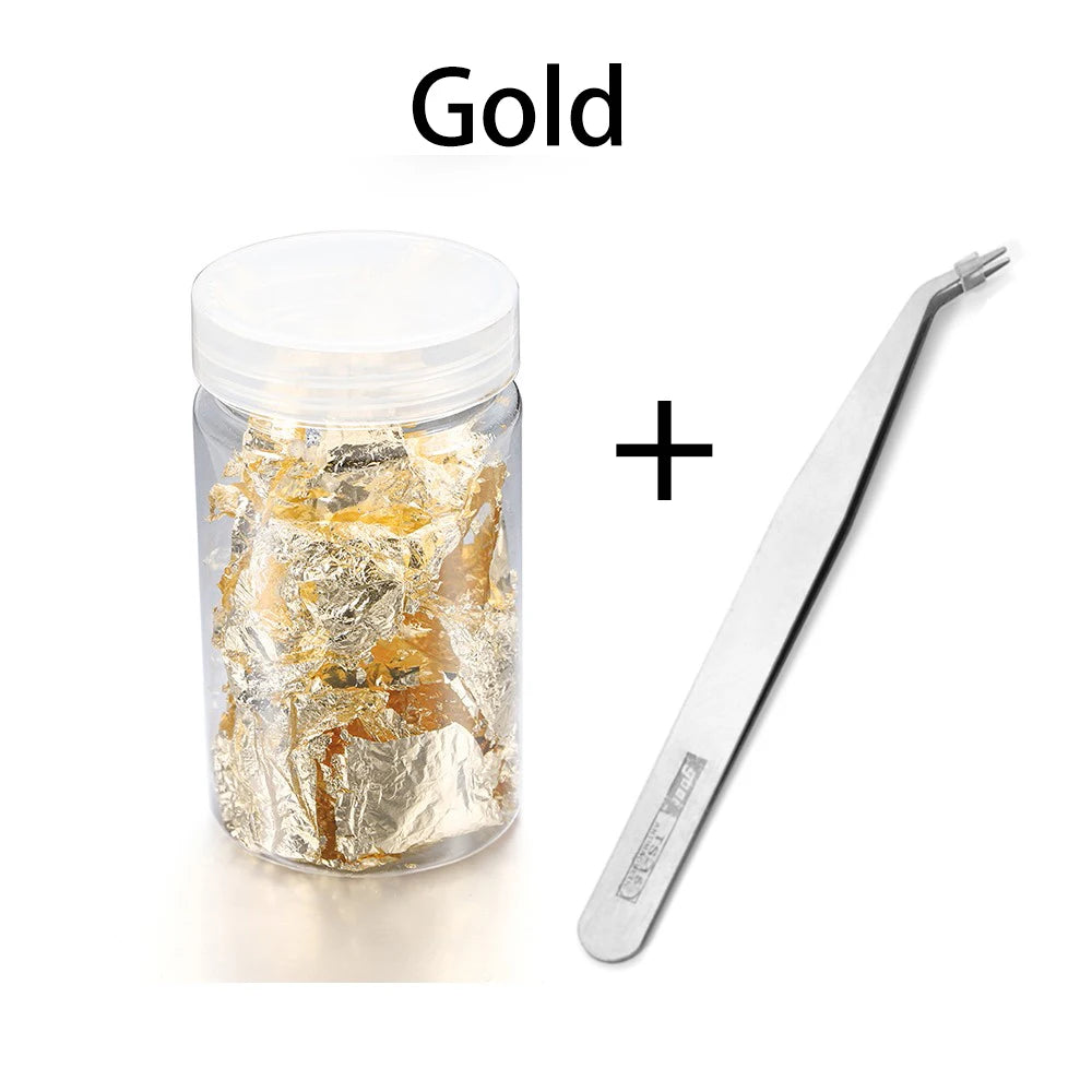 2-10g Gold Leaf Flakes Sequins Glitters Epoxy Resin Filling Gold Foil Paper DIY Resin Silicone Mold Nail Art Jewelry Making