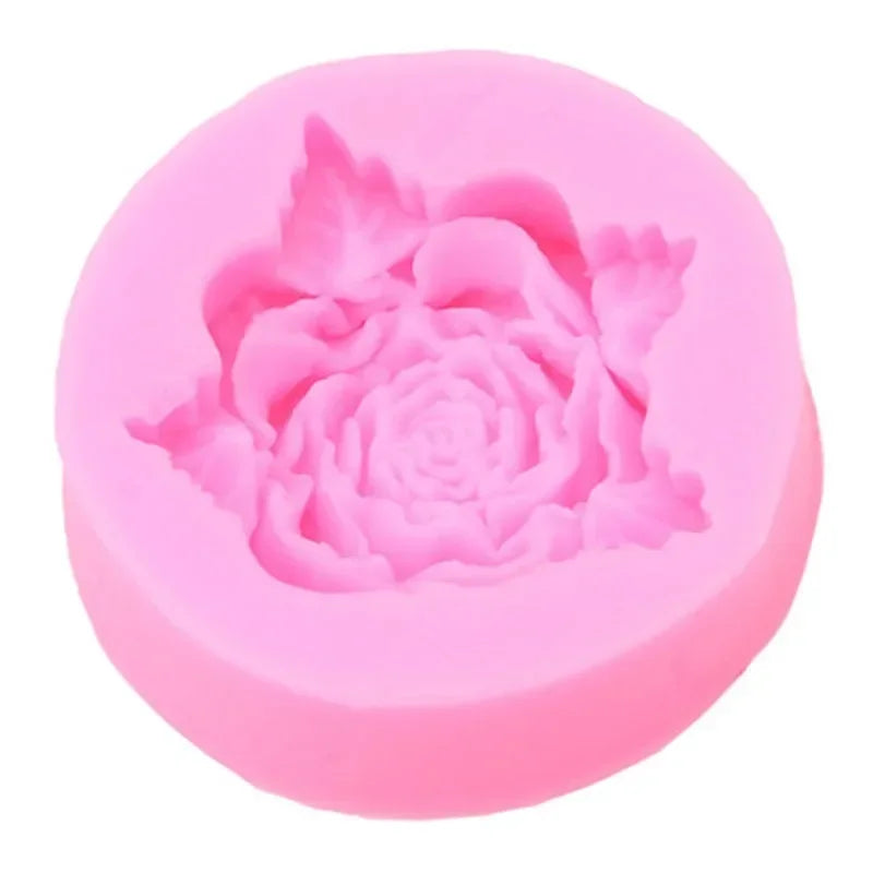 1Pc 3D Rose Flower Bloom Silicone Fondant Soap Cake Mold Cupcake Jelly Candy Chocolate Decoration Baking Tool Moulds