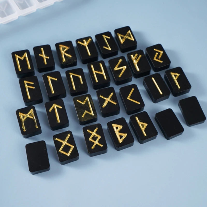 DIY Symbol Rune Silicone Mould Mirror Energy Symbol Runes Letters Mold Handmade Symbol Words Resin Casting Charm Mold