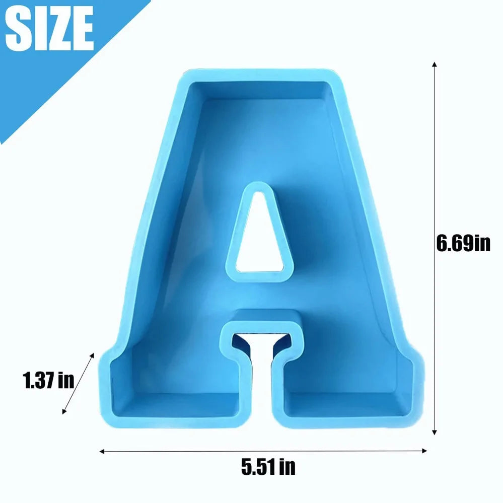 6inch Capital Alphabet Epoxy Resin Silicone Mold Letter Number Mould DIY Birthday Party Proposal Wedding Decoration Casting Mold