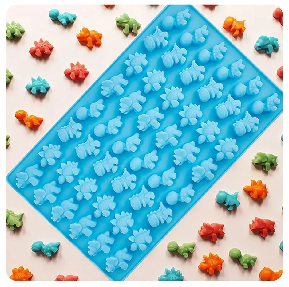 48 Little Dinosaur Silicone Cake Mold Chocolate Mold Insert Candle Flip Sugar Drip Biscuit Mold Kitchen Baking Tool