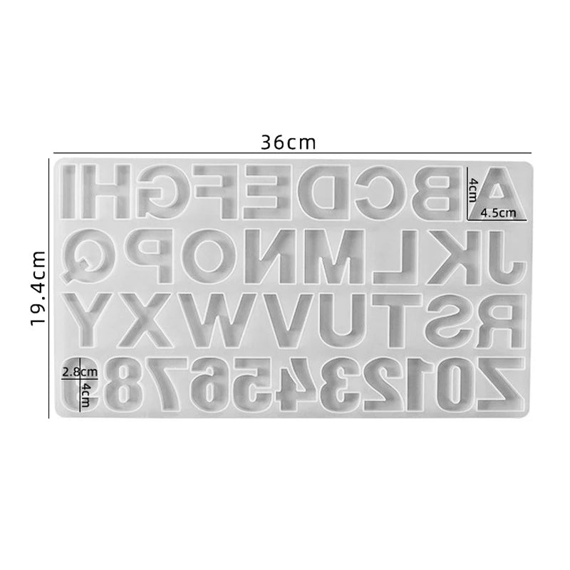 Alphabet Epoxy Resin Silicone Mold DIY Letter Number Pendant Resin Mold Keychain Earring Epoxy Resin Jewelry Crafts Casting Mold