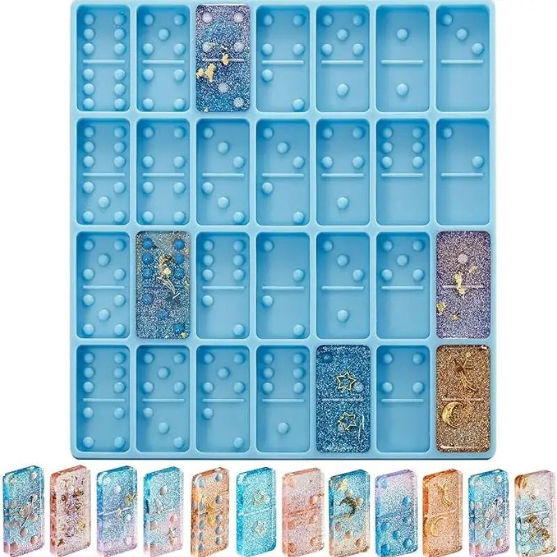 DIY Point Card Game Card Crystal Silicone Mold Domino Mirror Resin Epoxy Mold Home Decoration Storage