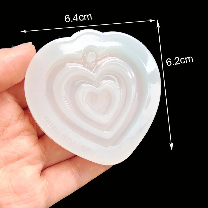 DIY Epoxy Resin Mold Heart Series Quicksand Silicone Mold Shaker Mold Jewelry Tool