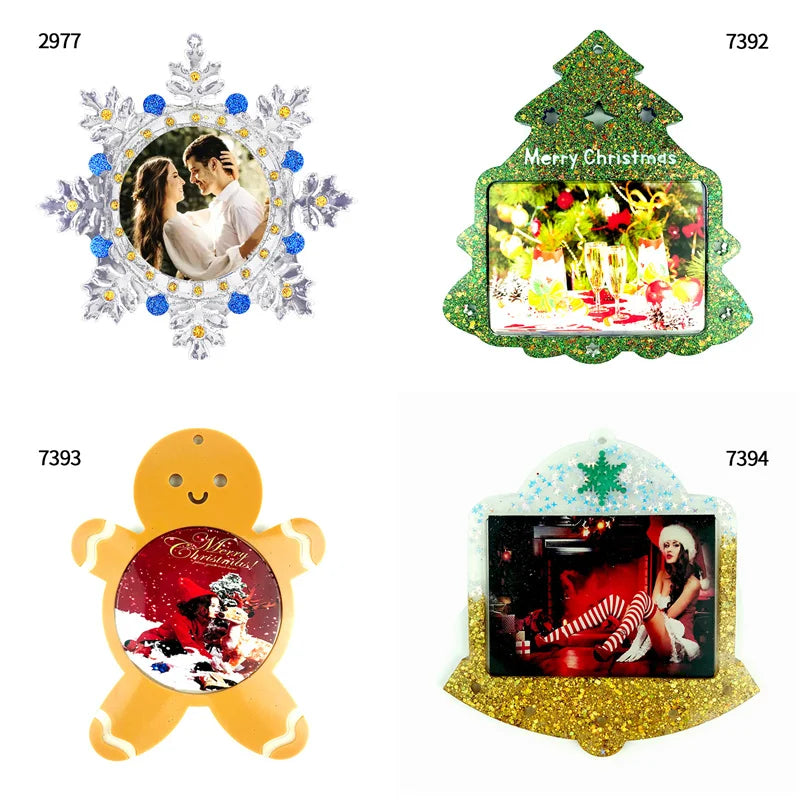 Christmas Photo Picture Frame Epoxy Resin Silicone Mold Casting Mould for DIY Craft Form Supplies Home Decoration Gift Making