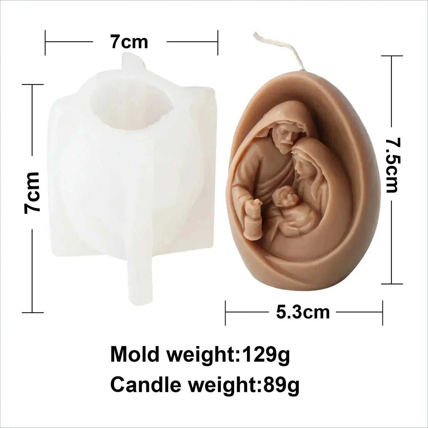 3D Easter Jesus Egg Candle Silicone Mold Virgin Mary Easter Egg Candle Mould Resin Jesus Egg Gypsum Molds Easter Gift