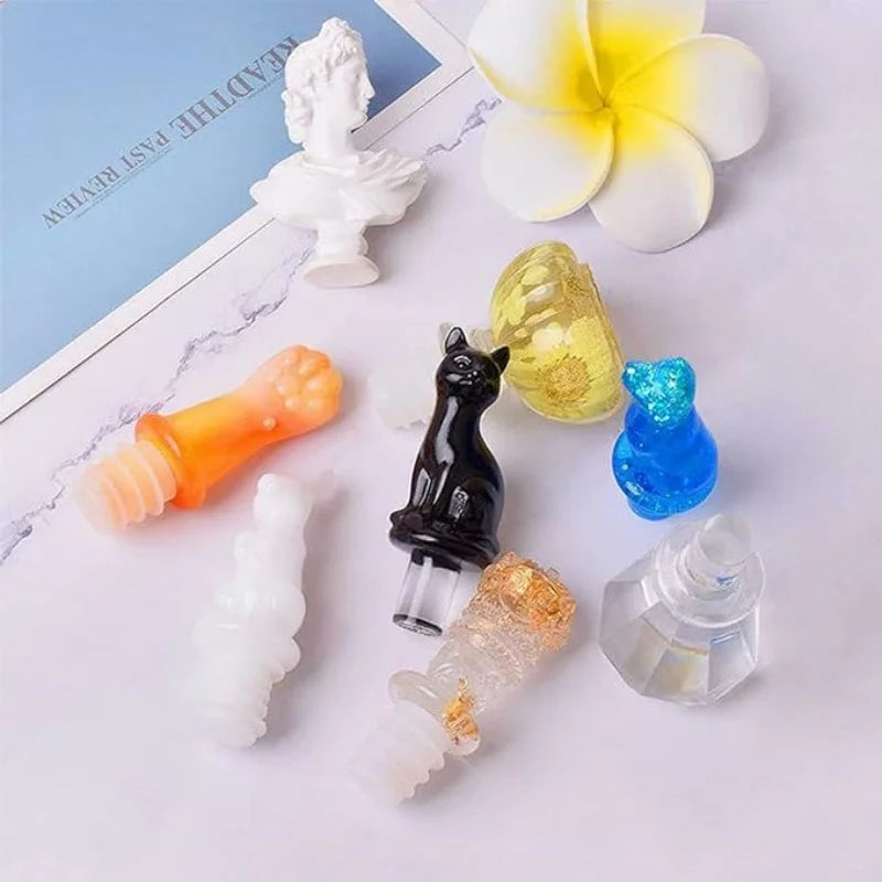 DIY Red Wine Bottle Stopper Crystal Epoxy Resin Mold Crown Cat Claw Rabbit Cork Silicone Mould