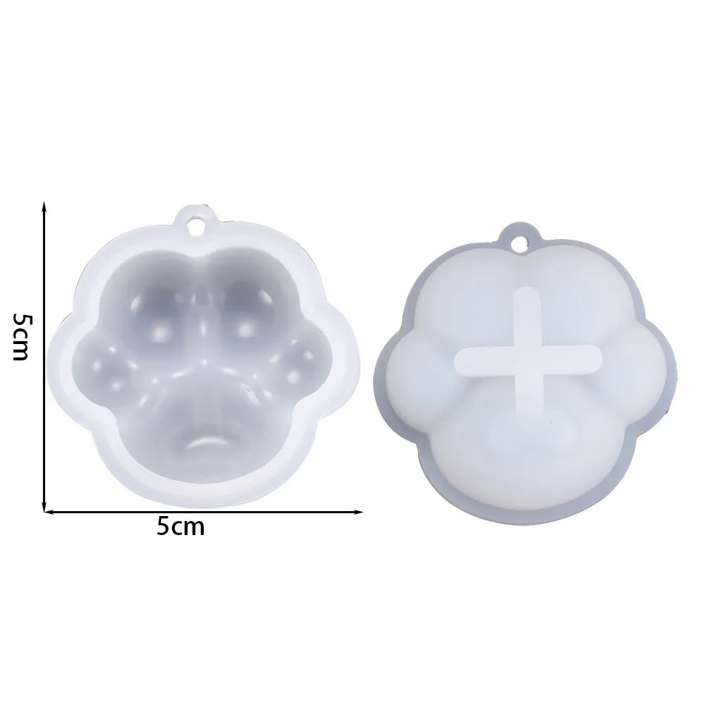 Cat Paw Silicone Mold Keychain Pendants Epoxy Resin Mould for DIY Pendant Epoxy Resin Molds Crafts Jewelry Making Accessories