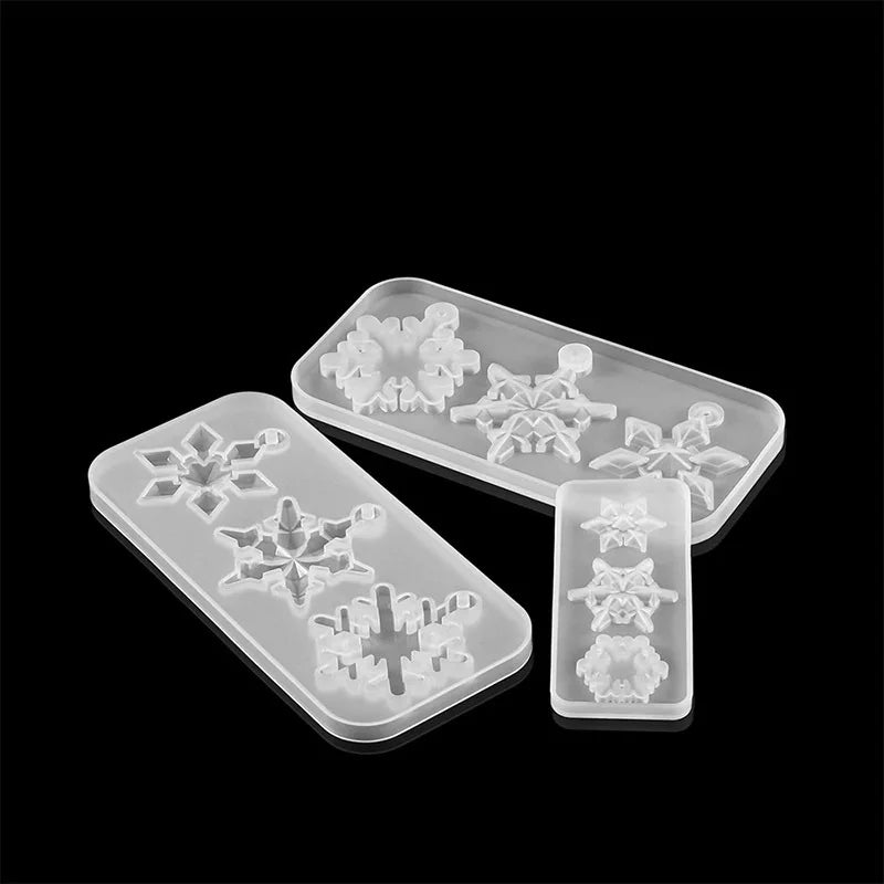 Christmas Hollow Snowflake Ornament Silicone Mold Soft Clear Mould Resin Craft Winter Embellishment DIY Pendants Jewelry Making