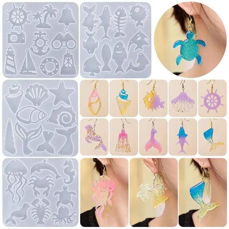 DIY Earrings Silicone Mold Animal Cat Dog Spider Shape Crystal Epoxy Resin Pendant Mould For Keychain Jewelry Making Supplies