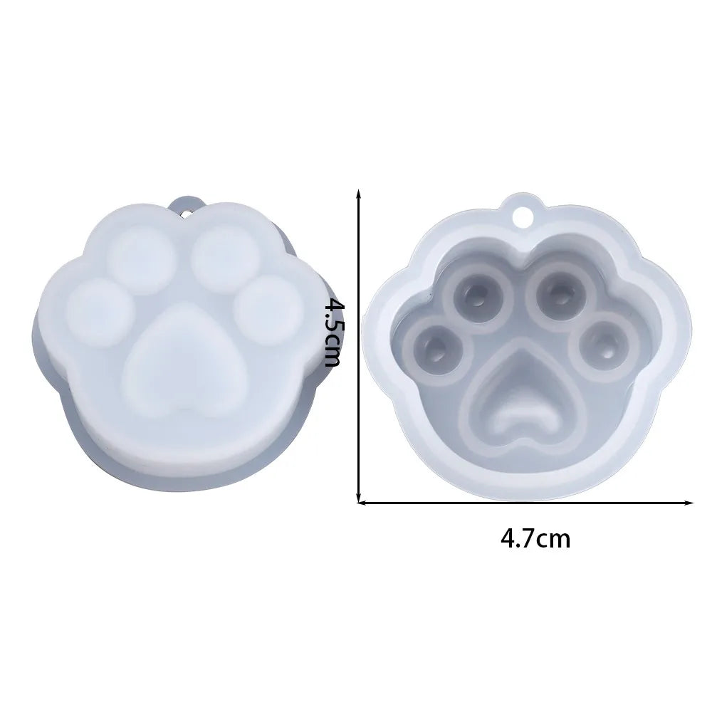 Cat Paw Silicone Mold Keychain Pendants Epoxy Resin Mould for DIY Pendant Epoxy Resin Molds Crafts Jewelry Making Accessories