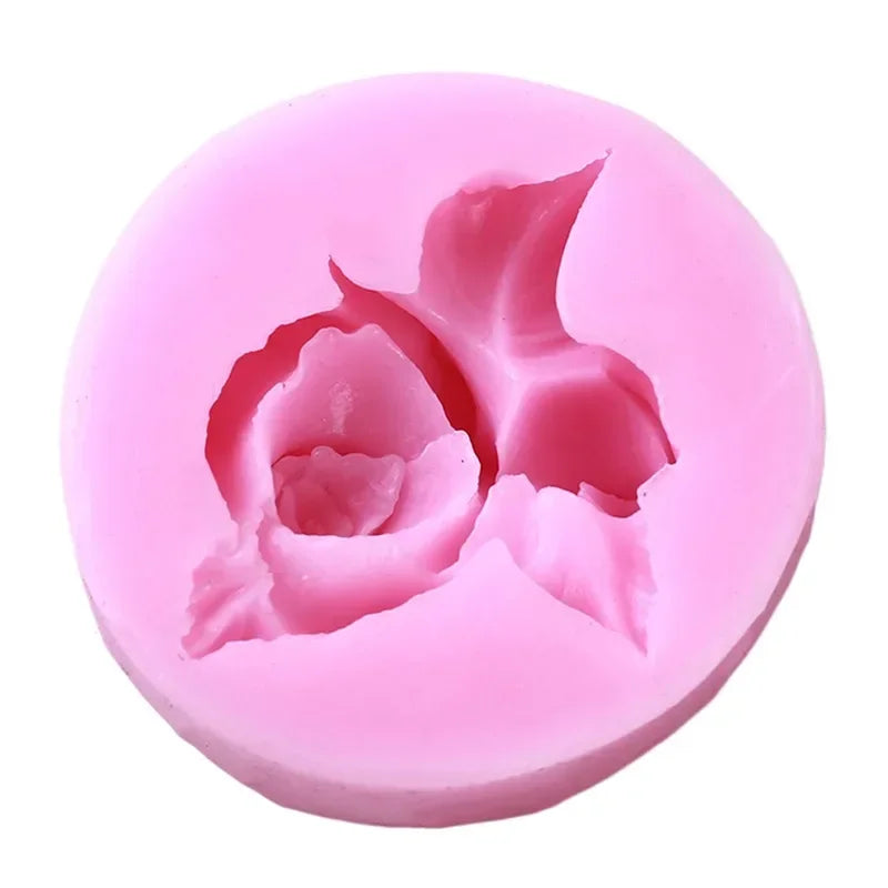 1Pc 3D Rose Flower Bloom Silicone Fondant Soap Cake Mold Cupcake Jelly Candy Chocolate Decoration Baking Tool Moulds