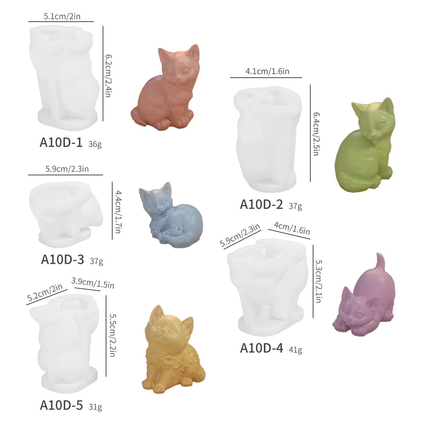 DIY 3D Cat Candle Silicone Mold Aromatherapy Gypsum Candlestick Ornament Epoxy Resin Mold Home Handicrafts Decoration Storage