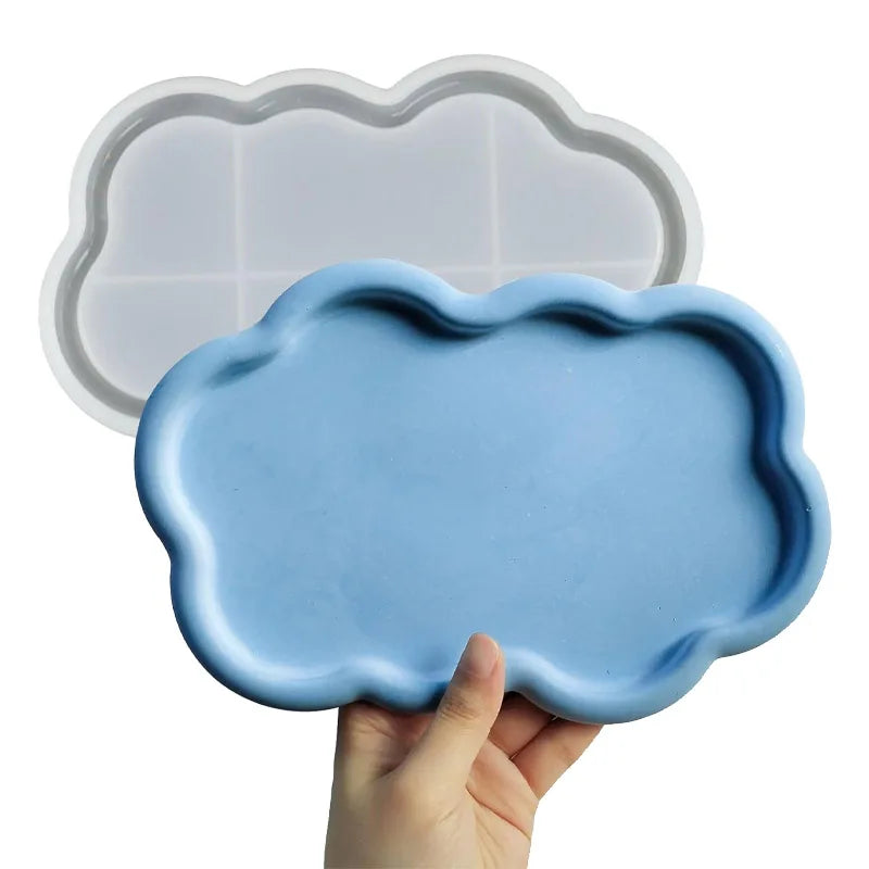 Cloud Shape Tray Silicone Mold for Resin Jewelry Trinket Plate Dish Candle Holder Mold Epoxy Resin Casting Art Craft Home Decor