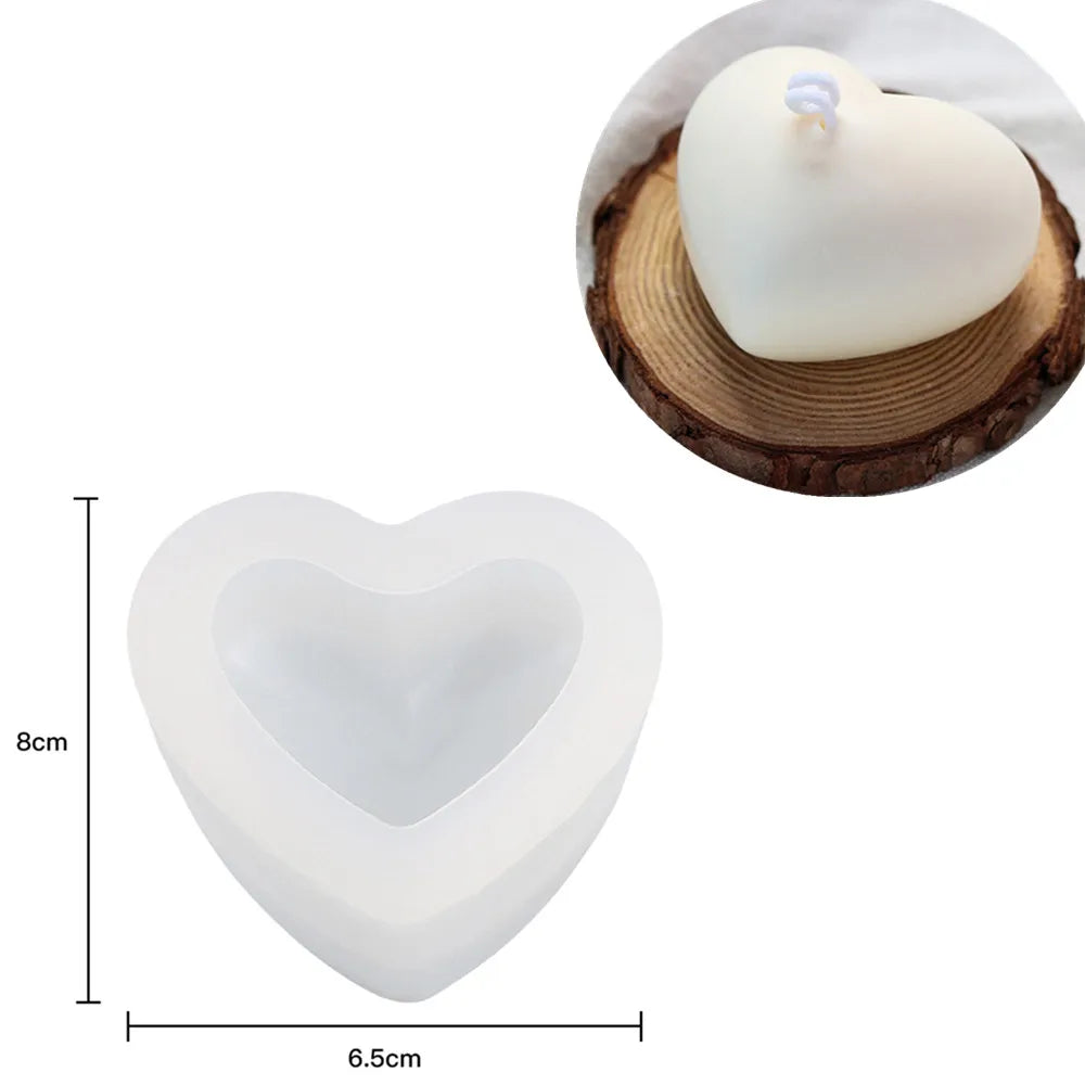 3DDiamond Soap Moulds Love Heart Design Silicone Mold DIY Car Pendant Gypsum Plaster Heart Mold Diamond Candle Molds Soap making