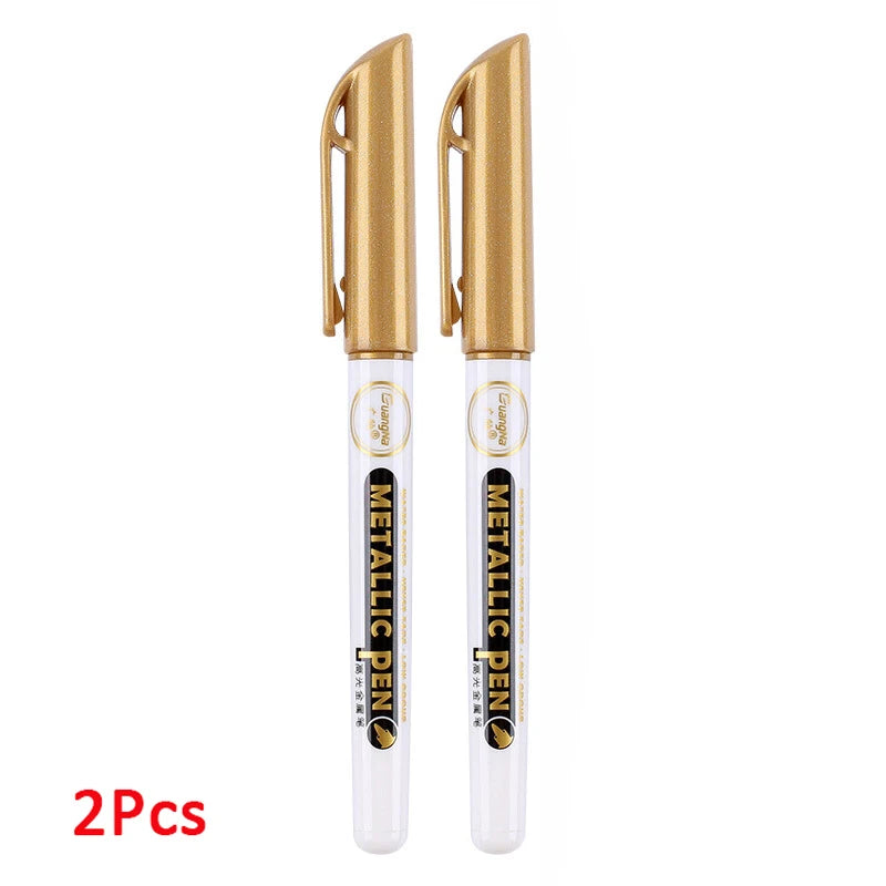 1-4Pcs Metallic Waterproof Permanent Marker Pens for DIY Epoxy Resin Mold Gold Silver Color Drawing Supplies Craft Marker Pen