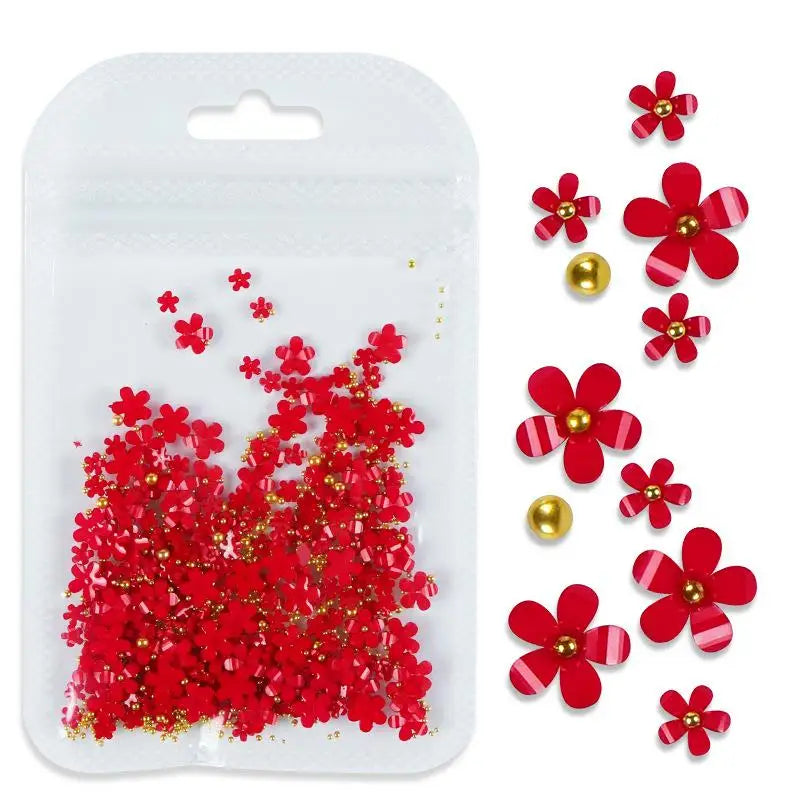 1pack Acrylic Flower Resin Filling For Epoxy Resin Mold Filler Nail Art Decoration Mixed Size Flower With Beads Jewelry Filling