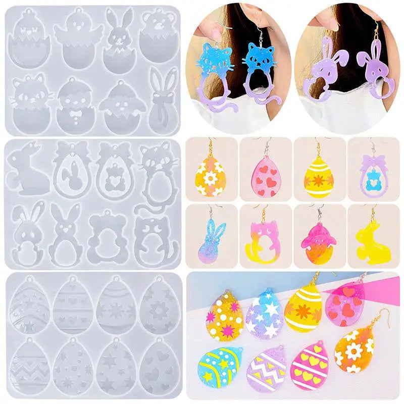 DIY Earrings Silicone Mold Animal Cat Dog Spider Shape Crystal Epoxy Resin Pendant Mould For Keychain Jewelry Making Supplies