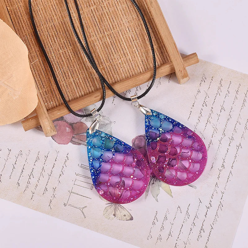 Droplet Shape Earring Pendant Silicone Mold Crystal Epoxy Resin Hollowed Out Earring Molds Creative Jewelry Necklace Pendans