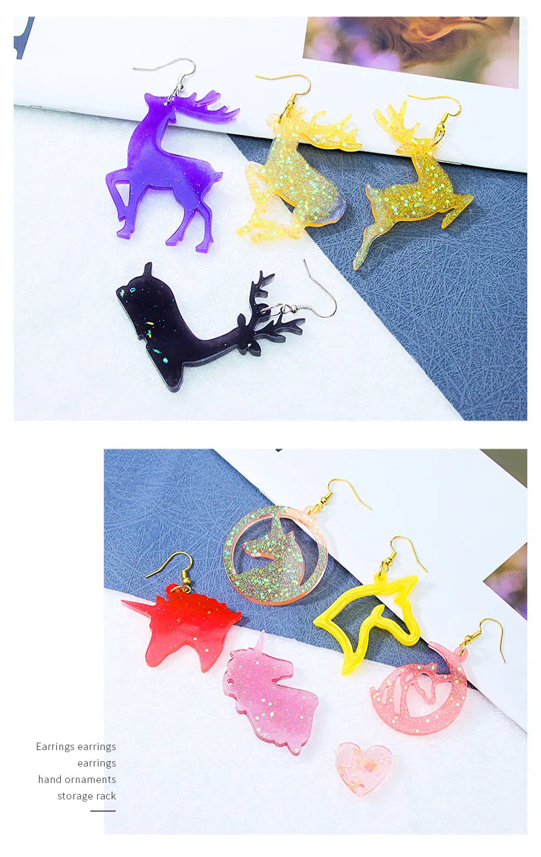 DIY Resin Pendant Mold Unicorn Ornament Pendant Mold Epoxy Resin Casting Mold for DIY Crafts Necklace Keychain Making