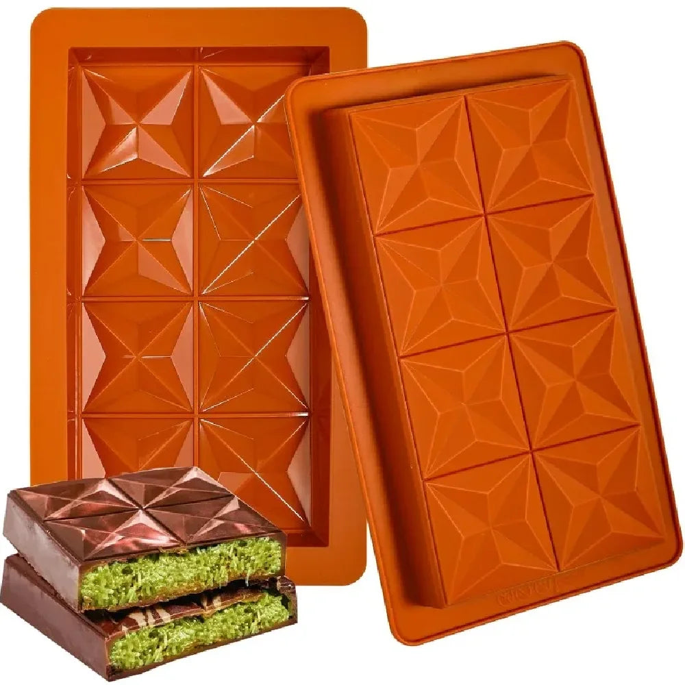 Chocolate Bar Mold - Non-Stick Chocolate Molds, Food Grade Silicone Deep Chocolate Bar Mold for Dubai Chocolate Bar Pistachio