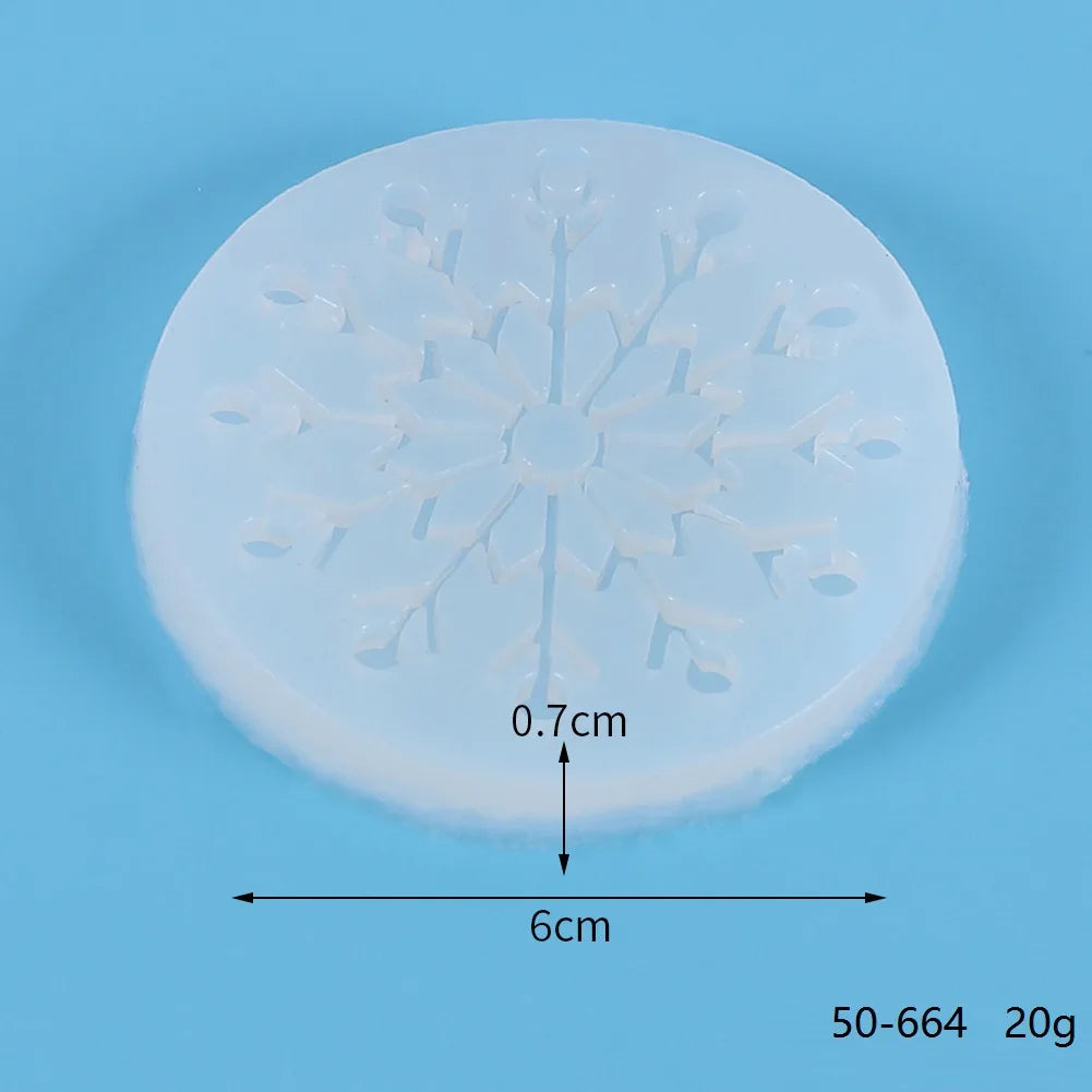 Christmas Hollow Snowflake Ornament Silicone Mold Soft Clear Mould Resin Craft Winter Embellishment DIY Pendants Jewelry Making