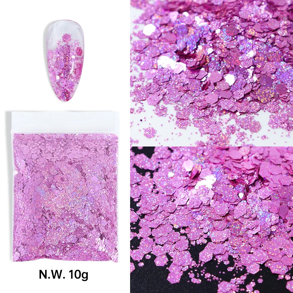 10g Holographic Glitter For Epoxy Resin Filling Laser Gold Silver Fine Powder Loose Sequins Silicone Mold Tumbler Art DIY Crafts