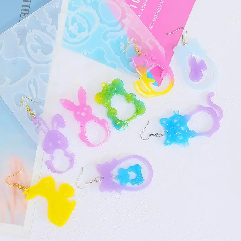 DIY Earrings Silicone Mold Animal Cat Dog Spider Shape Crystal Epoxy Resin Pendant Mould For Keychain Jewelry Making Supplies