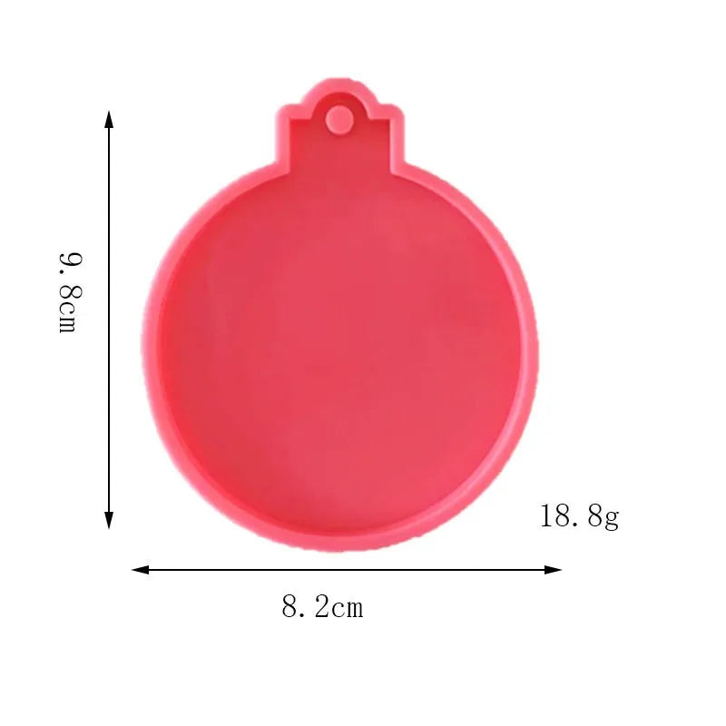 1/4Pcs Christmas Ball Ornament Epoxy Resin Silicone Mold For DIY Keychain Pendant Xmas Tree Pendant Casting Decoration Supplies