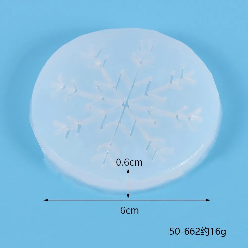 Christmas Hollow Snowflake Ornament Silicone Mold Soft Clear Mould Resin Craft Winter Embellishment DIY Pendants Jewelry Making