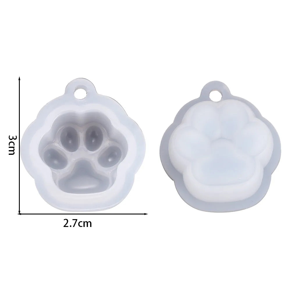 Cat Paw Silicone Mold Keychain Pendants Epoxy Resin Mould for DIY Pendant Epoxy Resin Molds Crafts Jewelry Making Accessories