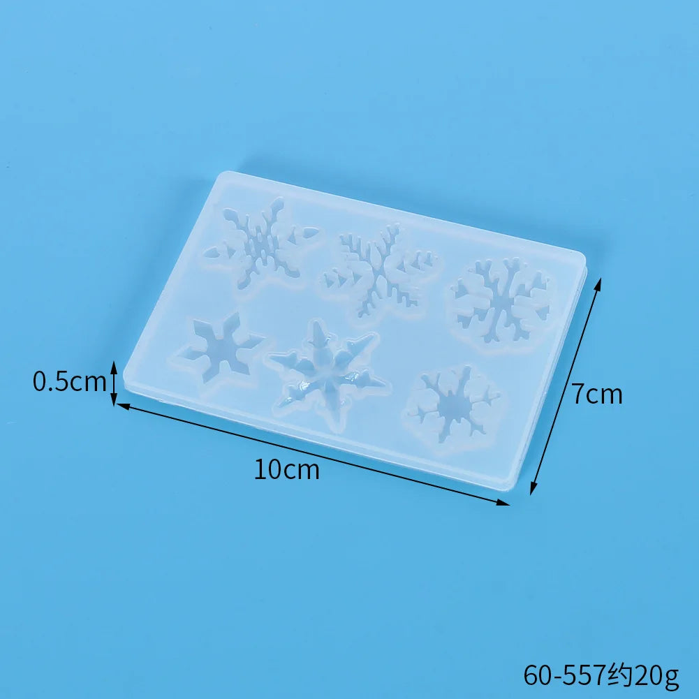 Christmas Hollow Snowflake Ornament Silicone Mold Soft Clear Mould Resin Craft Winter Embellishment DIY Pendants Jewelry Making