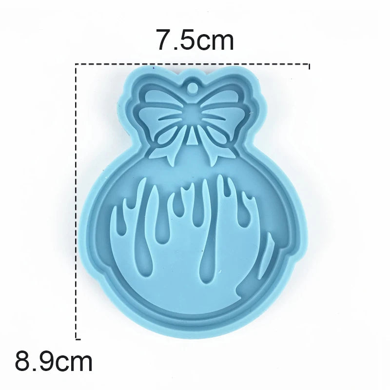 Christmas Round Shaped Pandents Silicone Mold DIY Handmade Plaster UV Epoxy Resin Keychain Molds Christmas Tree Decor Supplies