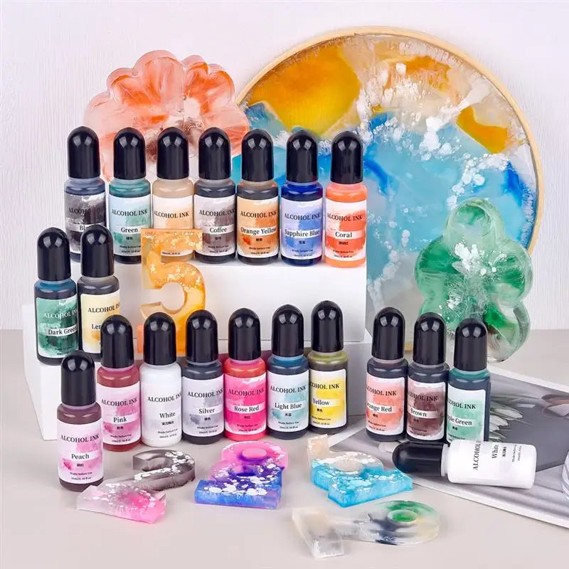 28 Colors 10ml Morandi Resin Pigment Set For DIY Epoxy Resin Mold Liquid Dye Ink Alcohol Colorant Jewelry Making Supplies Tools