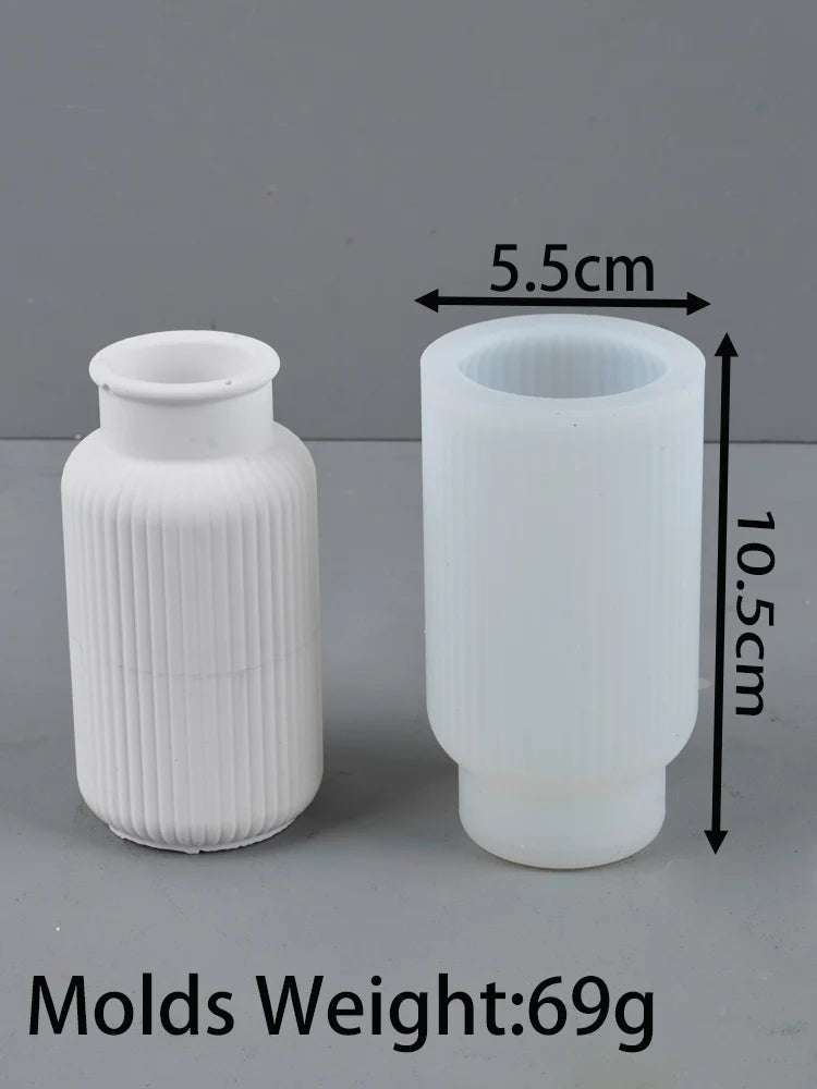 Concrete Vase Silicone Mold DIY Pen Holder Planter Making Mould Plaster Epoxy Resin Craft Casting Molds Home Decor Handmade Gift