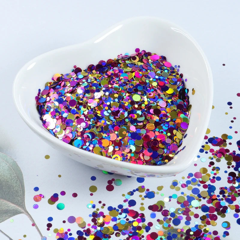 10g Resin Sequins Holographic Round Glitter Epoxy Resin Filling Pigment Silicone Mold Filler DIY Pendant Jewelry Making Material