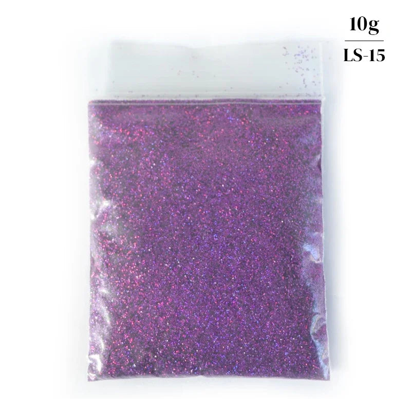 10g Holographic Glitter For Epoxy Resin Filling Laser Gold Silver Fine Powder Loose Sequins Silicone Mold Tumbler Art DIY Crafts