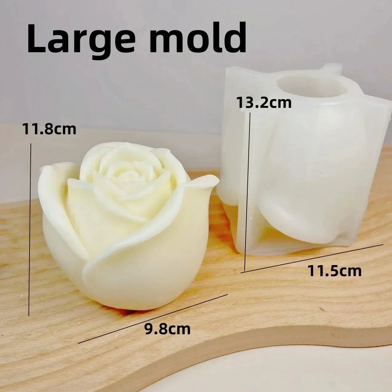 DIY heart shaped rose flower candle silicone mold large Love shaped flower candle mold blooming flower resin mold Christmas